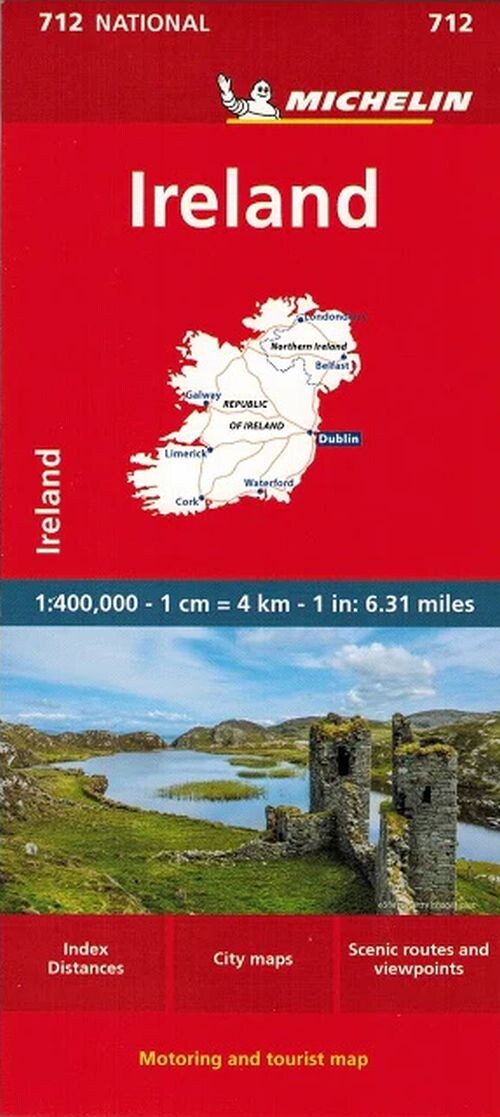 Michelin Kort - Ireland - National Map 712 - English book
