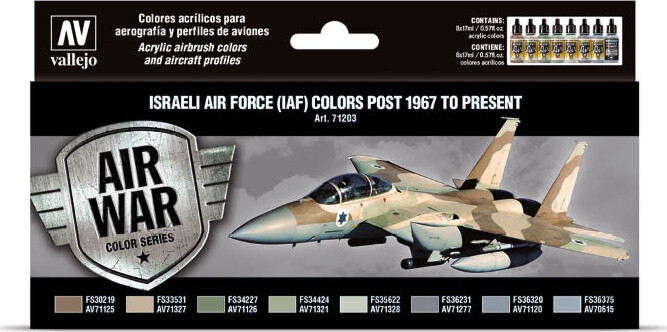 Vallejo - Israeli Air Force 1967 To Present Set W/8 Colors - 71203