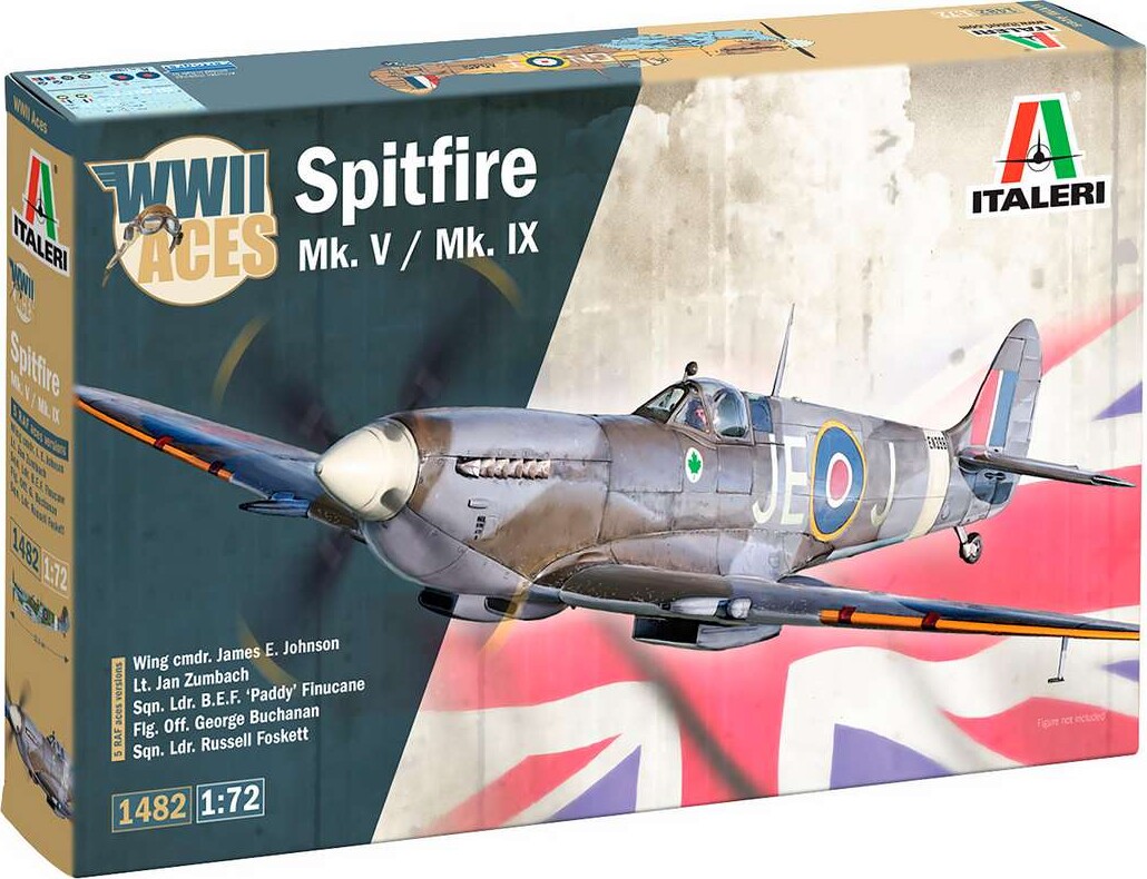 Italeri - Spitfire Mk.v /mk.ix Aces Model Byggesæt - 1:72 - 1482