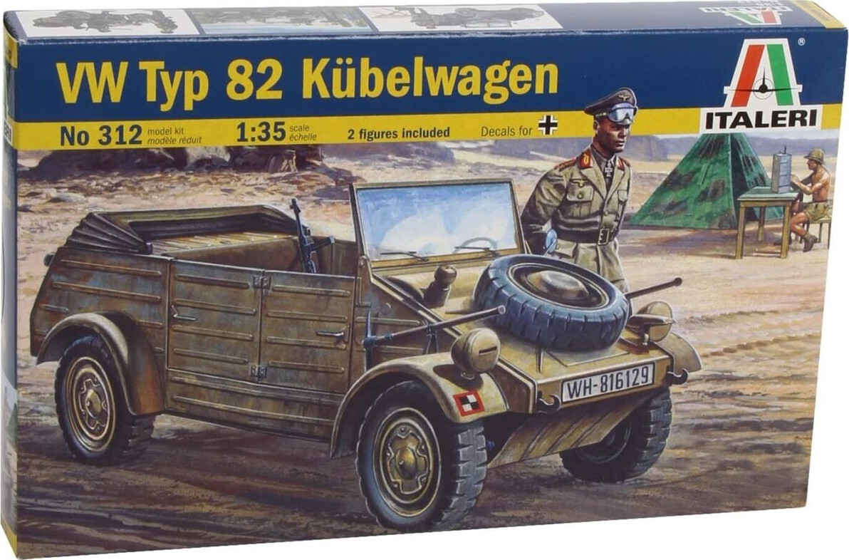 Italeri VW Typ 82 Kubelwagen, Light armored vehicle model, Monteringssæt, 1:35, VW Typ 82 Kübelwagen, Plast, Military vehicles