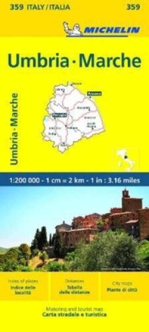 Michelin Kort - Italy Blad 359: Umbria, Marche - English book