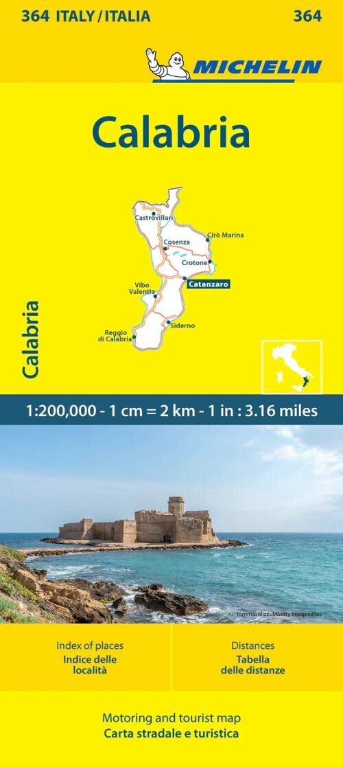 Michelin Kort - Italy - Blad 364: Calabria - 1:200.000 - English book