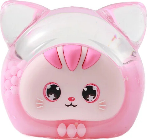 Itotal - Kattefigur Med Flydende Konfetti - Pink