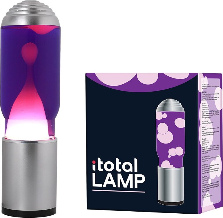 Itotal - Lampe Ada Med Sølv Base, Lilla Væske Og Hvid Voks - Purple