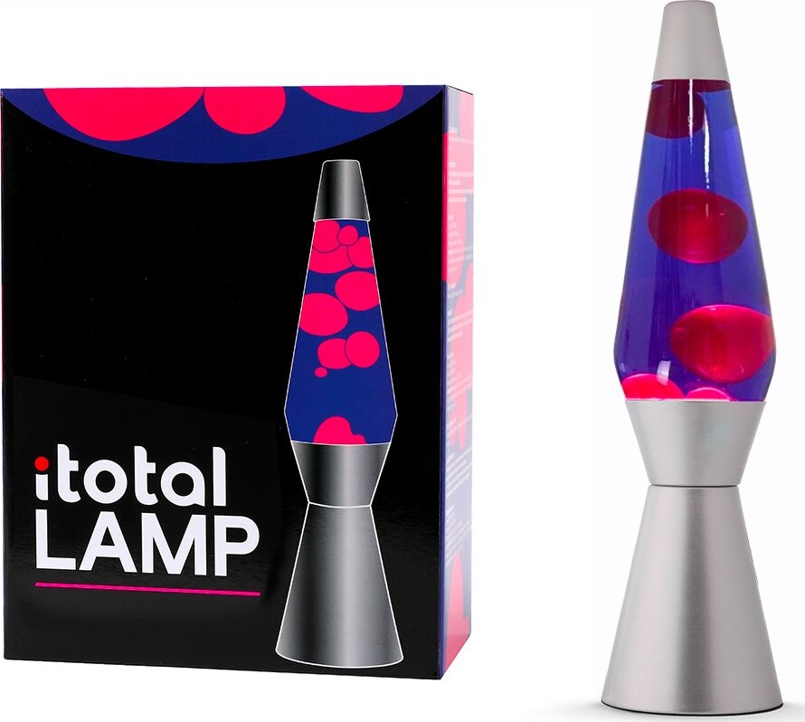 Itotal - Lava Lampe - Lyserød Og Lilla - 36 Cm - Sølv