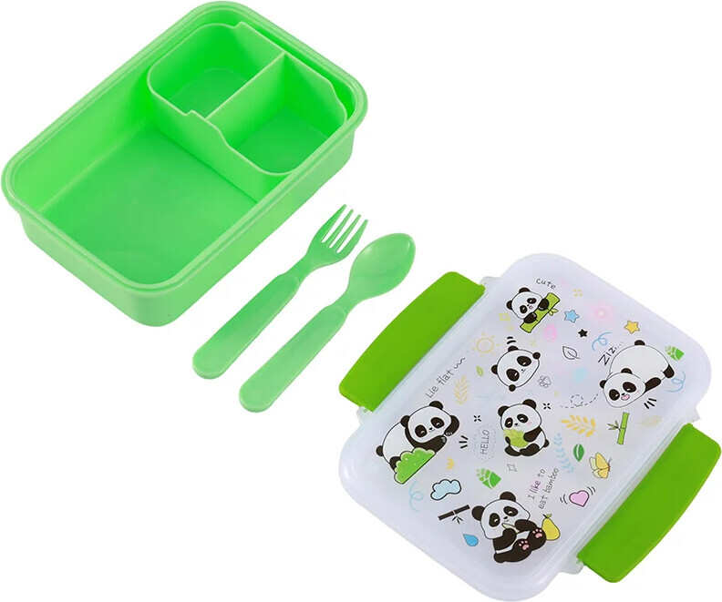 Itotal - Madkasse Med Bestik - Panda