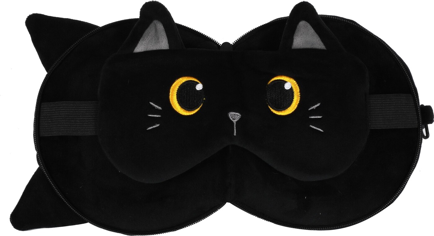 Itotal - Pude Med Sovemaske - Black Cat