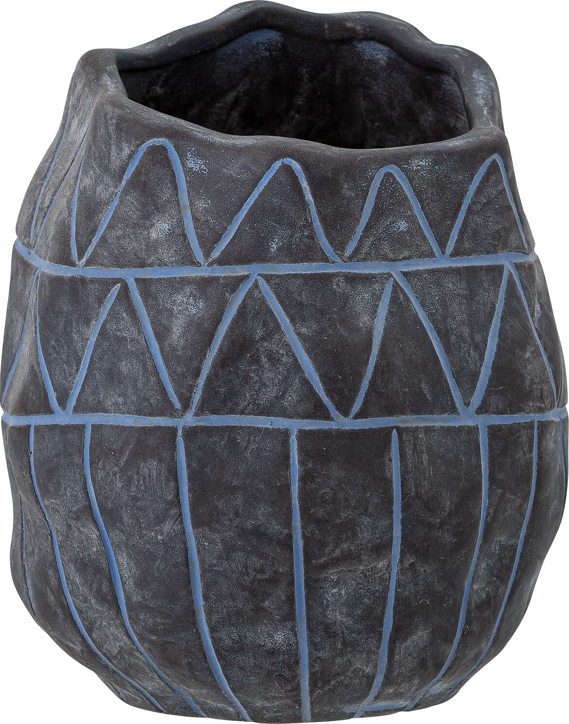 Creative Collection - Ivo Deko Vase - Blå - Keramik - H 18 Cm