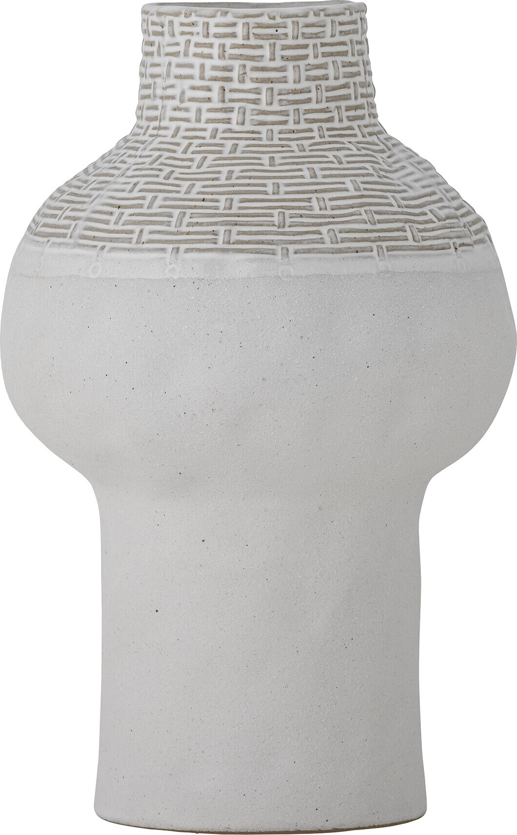 Dekorationsvase Bloomingville Iyore stentøj hvid Ø14,5 x 23 cm