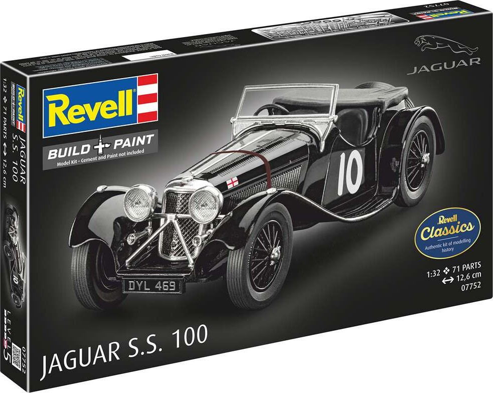 Revell 07752 - Jaguar S.s. 100 Bil Byggesæt - 1:32 - Build & Paint