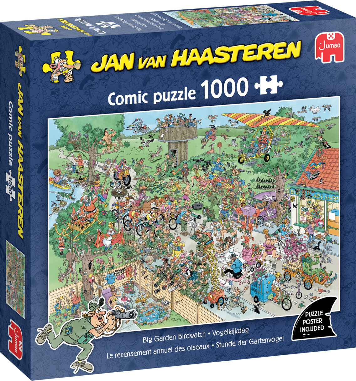 Jan Van Haasteren - Big Garden Birdwatch Puzzle - 1000 Brikker - Jumbo