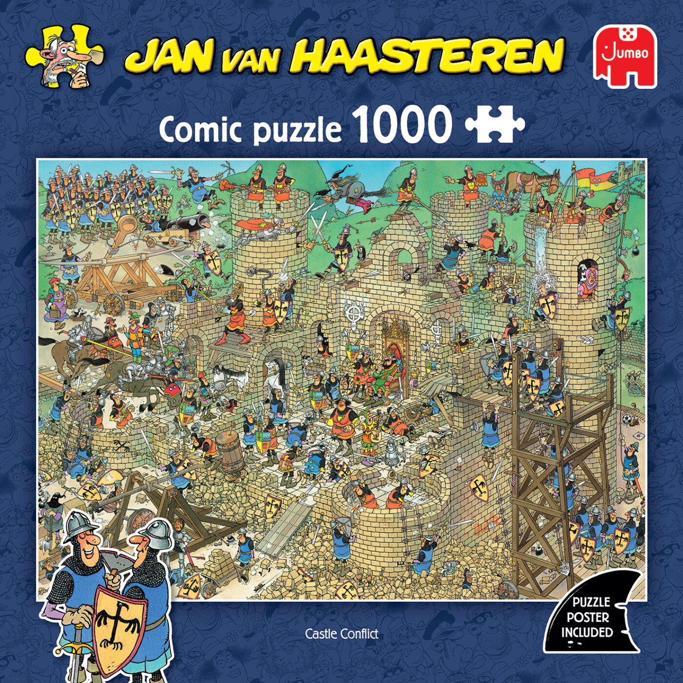 Jan Van Haasteren Puslespil - 1000 Brikker - Castle Conflict