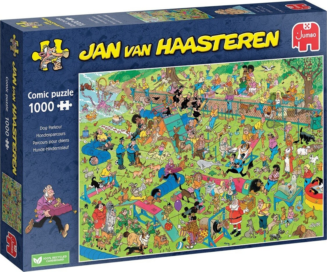 Jan Van Haasteren Puslespil - 1000 Brikker - Hunde Parkour