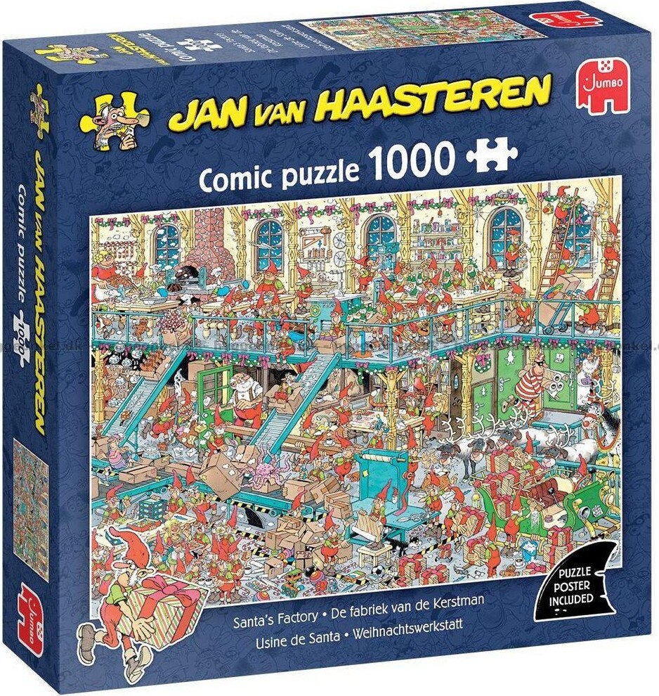 Jan Van Haasteren Puslespil - 1000 Brikker - Santa's Factory