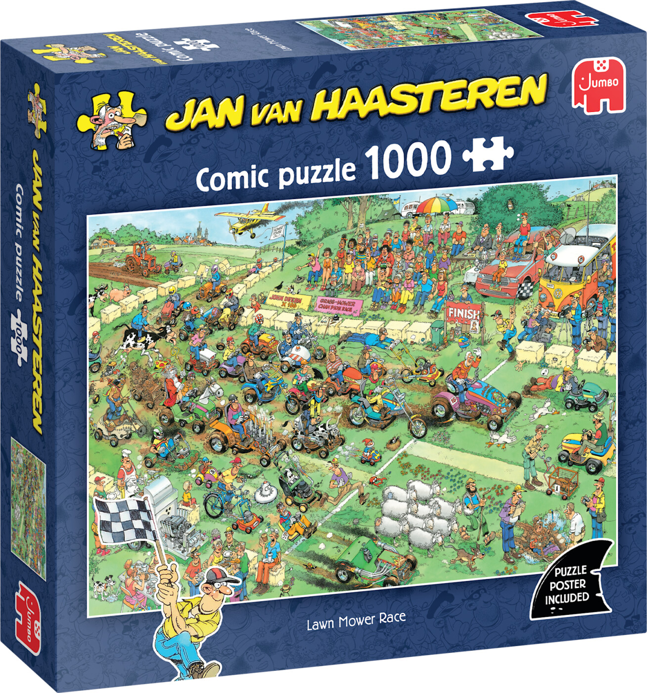 Jan Van Haasteren - Lawn Motor Race Puzzle - 1000 Brikker - Jumbo