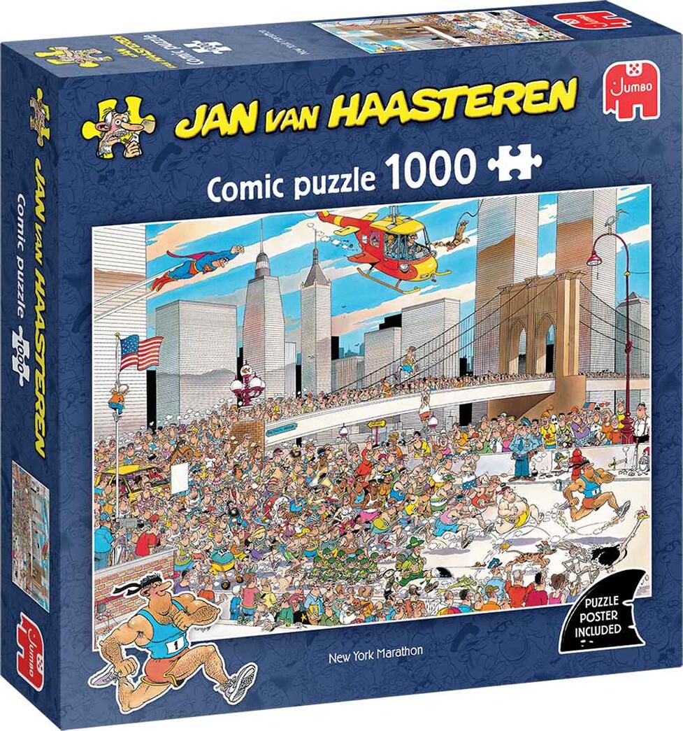 Jan Van Haasteren Puslespil - 1000 Brikker - New York Marathon
