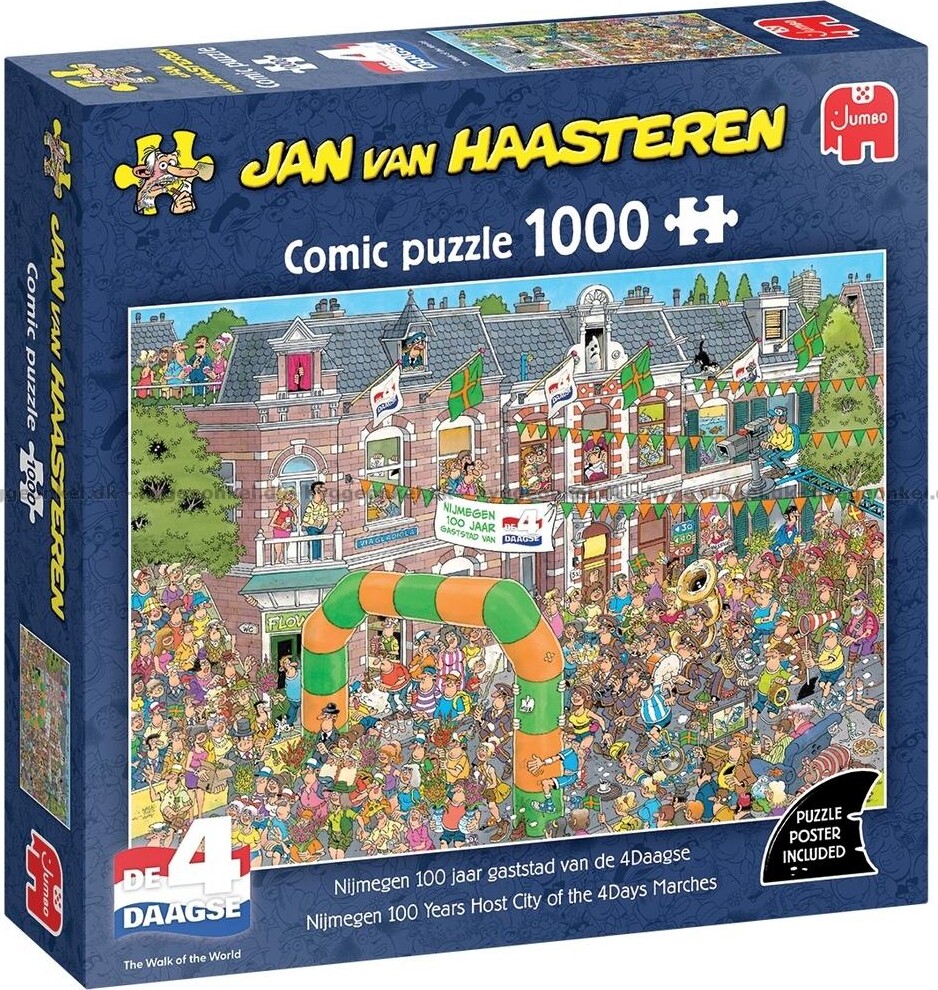 Jan Van Haasteren Puslespil - 1000 Brikker - Nijmegen 100 Years