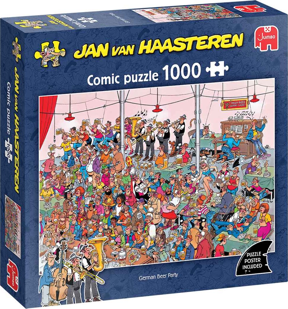 Jan Van Haasteren Puslespil - 1000 Brikker - German Beer Party