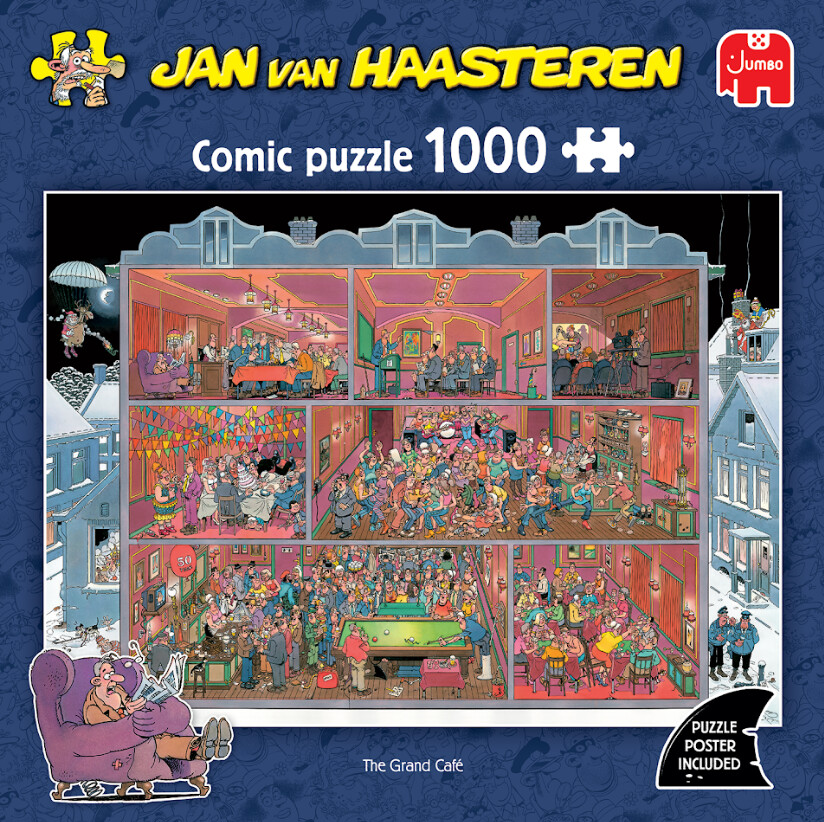 Jan Van Haasteren Puslespil - 1000 Brikker - The Grand Cafe