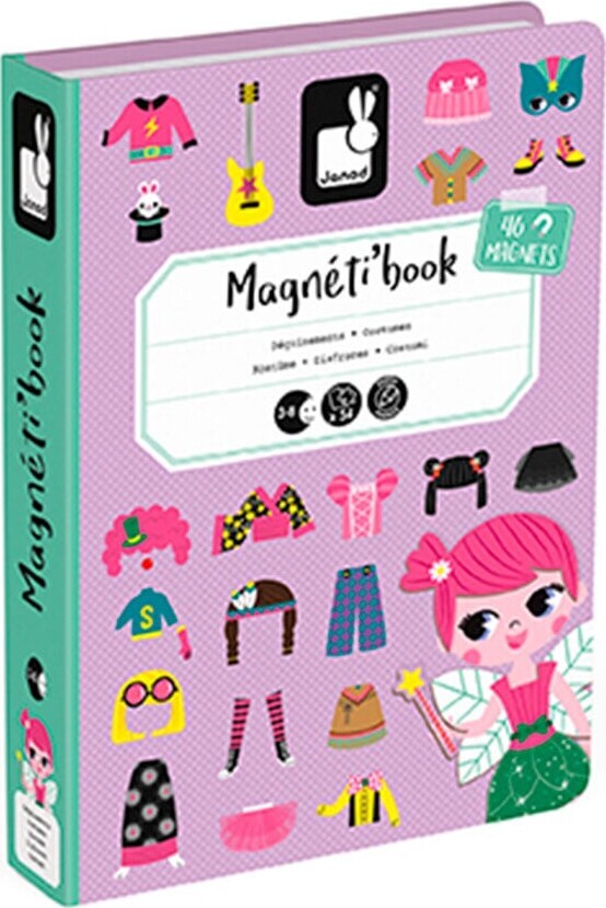 Janod - Magnetbog Til Børn - Pigekostumer - 46 Magneter