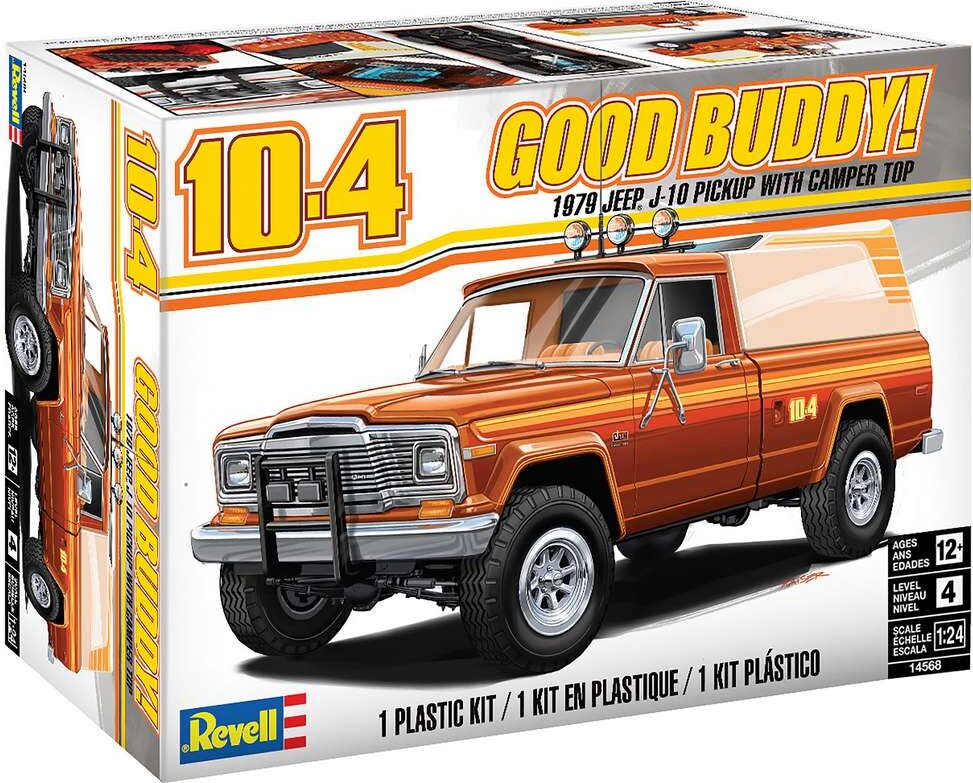 Revell - Jeep J-10 Pickup With Camper Byggesæt - 1:24 - 14568