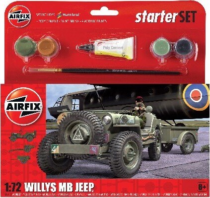 Billede af Airfix Starter Set - Willys Mb Jeep - 1:72 - A55117a
