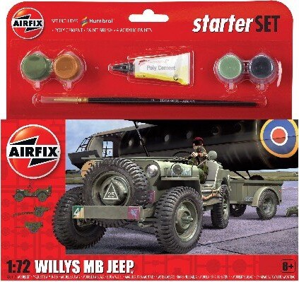 Airfix Starter Set - Willys Mb Jeep - 1:72 - A55117a