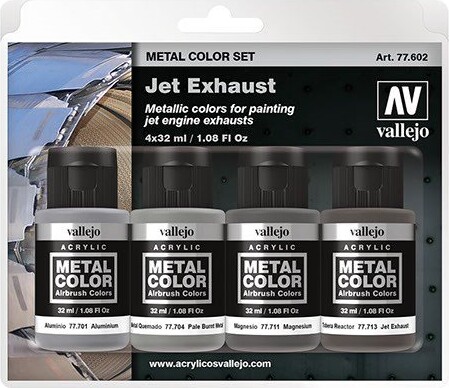 Vallejo - Metal Color Jet Exhaust Maling Sæt Til Modelhobby 4x32 Ml