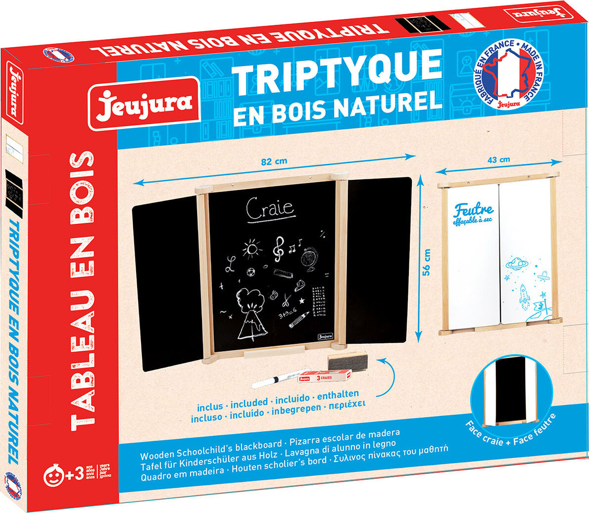 Jeujura - Tavle - 3-delt Natur