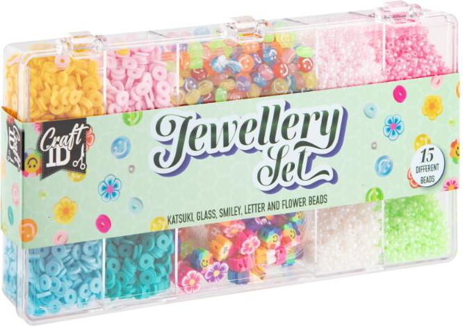 Creative Craft Group Jewellery set. 5 diff.perler og trans. t