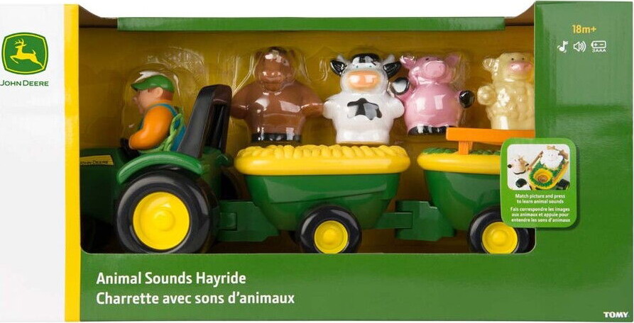 John Deere - Traktor Legetøj Med Dyr Og Lyde