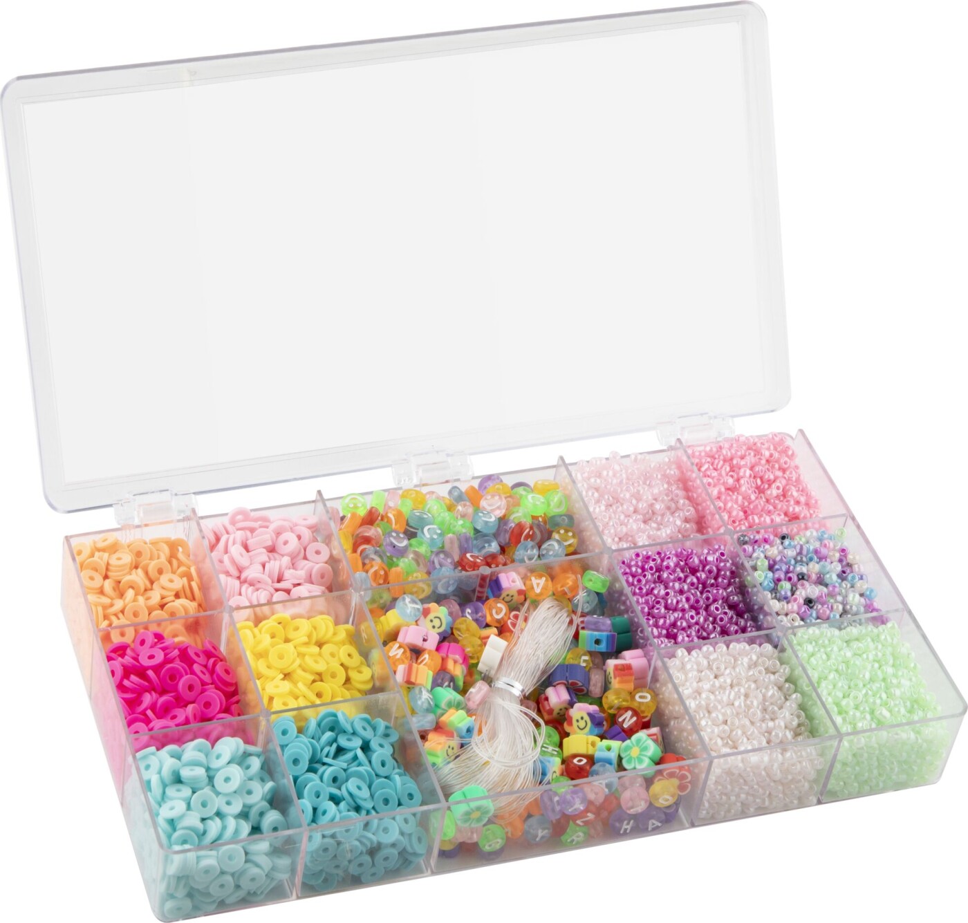 Joya - Jewellery Set, 5 Diff. Beads & Transparent Thread (981091)