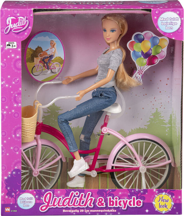Judith - Dukke På Cykel Med Cykelkurv