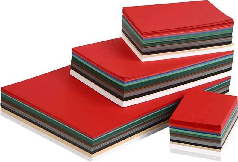 Julekarton - A3,a4,a5,a6 - 180 G - Assorterede Farver - 1500 Assorterede Ark billede