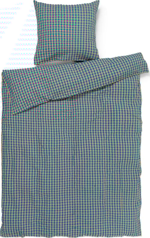 Juna - Bæk&bølge Sengetøj 140x200 Cm - Blå & Okker