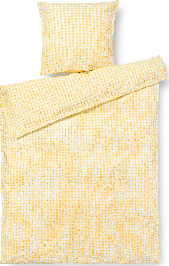 Bæk & Bølge Sengetøj, gul fra Juna 140 x 200 cm, inkl. pudebetræk - Jacobsen Plus