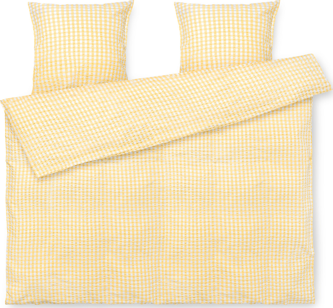 Juna - Bæk&bølge Sengetøj 200x220 Cm - Gul & Hvid
