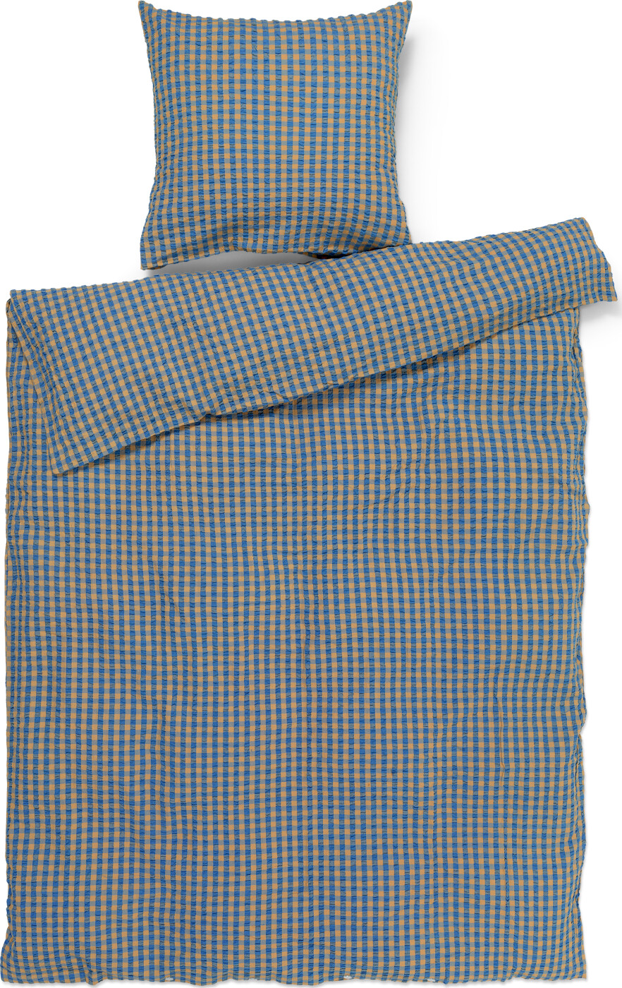 Juna - Bæk&bølge Sengetøj - Blå/okker - 140x220 Cm