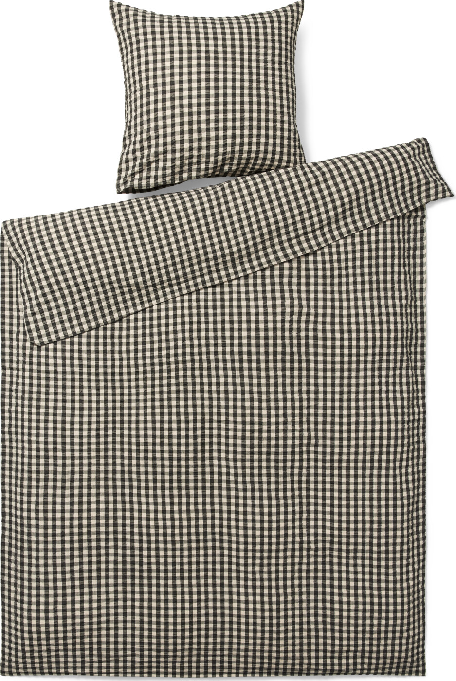 Bæk & Bølge Sengetøj, sort/sand fra Juna 140 x 220 cm, inkl. pudebetræk - Jacobsen Plus