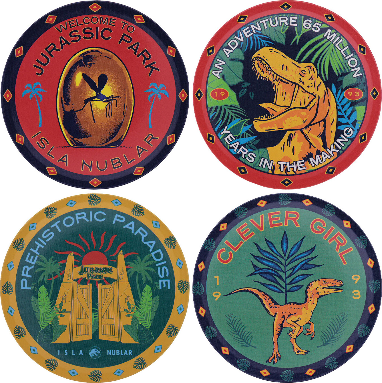 Jurassic Park Printed Drinks Coasters