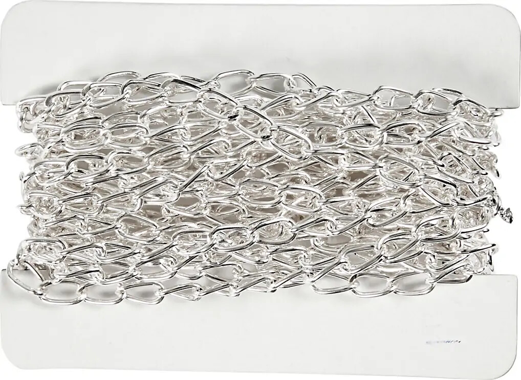 Kæde - B 6 Mm - Forsølvet - 5 M/ 1 Stk. billede