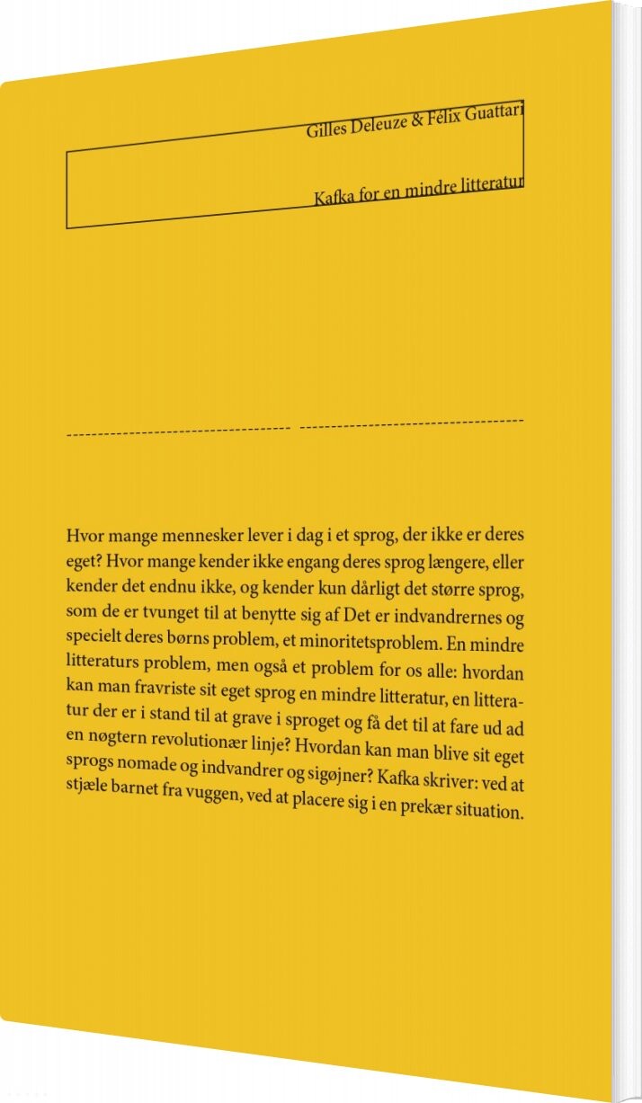 Billede af Kafka For En Mindre Litteratur - Gilles Deleuze - Bog