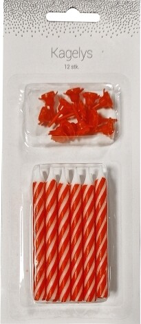Kagelys 0,5 X 6 Cm - Rød / Hvid 12 Stk - Scanseason
