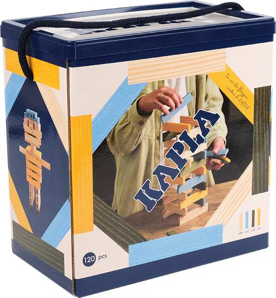 Kapla - 120 Box - Natural, Lyseblå, Gul & Grøn