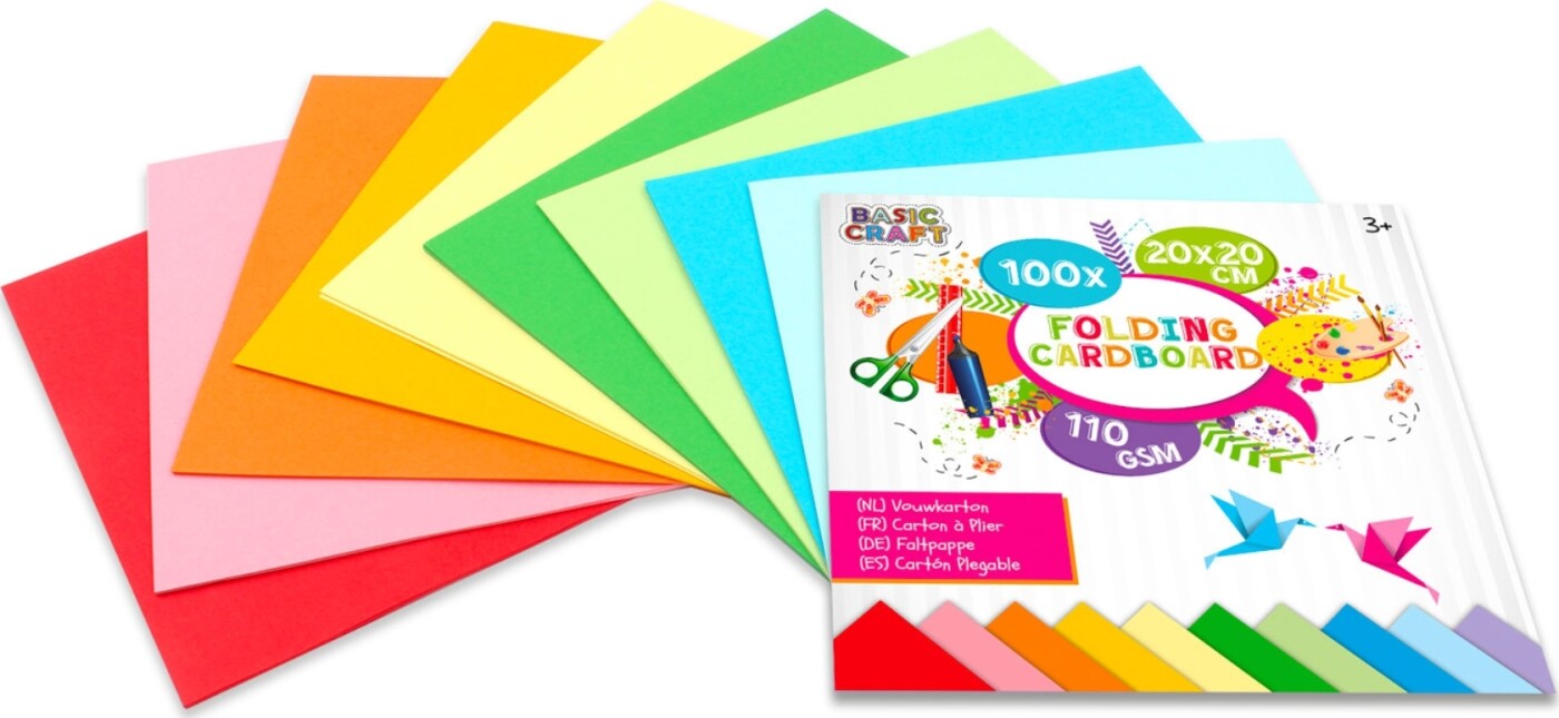 Farvet Karton - 20x20 Cm - 110 G - 50 Ark - Grafix
