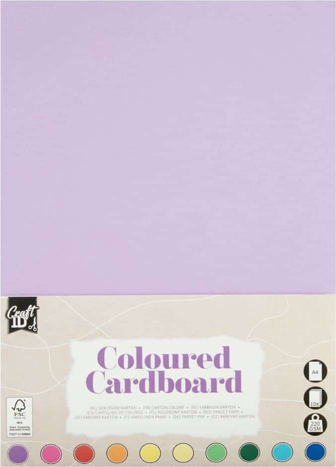 Karton - A4 - Forskellige Farve - 220 G - 10 Ark - Craft Id