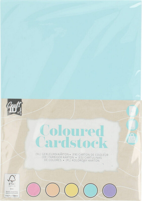 Karton - Farvet - A5 - 220 G - 5 Forskellige Farver - 25 Ark