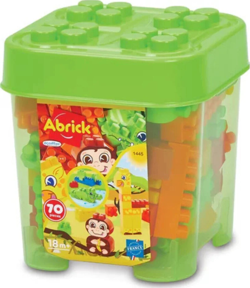 Ecoiffier Abrick - Safari - Kasse Med 70 Klodser - 1445