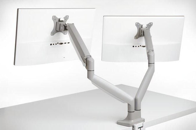 Kensington - Smartfit One-touch Monitor Arm Dual - Light Grey