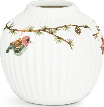 Kähler - Hammershøi Christmas Vase 13 cm - White With Deko (693209)